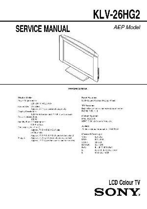 Сервисная инструкция Sony KLV-26HG2 ― Manual-Shop.ru