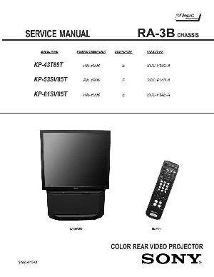 Сервисная инструкция Sony KP-43T85T, KP-53SV85T, KP-61SV85T ― Manual-Shop.ru