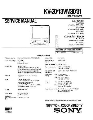 Сервисная инструкция Sony KV-13VM30, KV-20VM30 ― Manual-Shop.ru