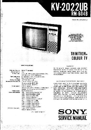 Сервисная инструкция Sony KV-2022UB ― Manual-Shop.ru
