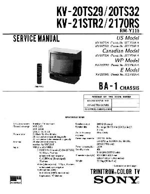 Сервисная инструкция Sony KV-2170RS, BA-1 ― Manual-Shop.ru