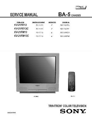 Сервисная инструкция Sony KV-21FE13, KV-21FM13, BA-5 шасси ― Manual-Shop.ru