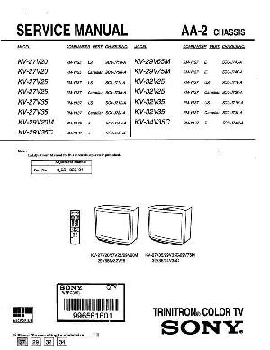 Сервисная инструкция Sony KV-29V20M, KV-29V35C, KV-29V65M, KV-29V75M, KV-32V25, KV-34V35C, AA-2 ― Manual-Shop.ru