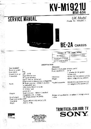 Сервисная инструкция Sony KV-M1921U, BE-2A шасси ― Manual-Shop.ru