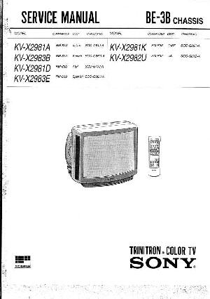 Сервисная инструкция Sony KV-X2981K, KV-X2983B, BE-3B chassis ― Manual-Shop.ru