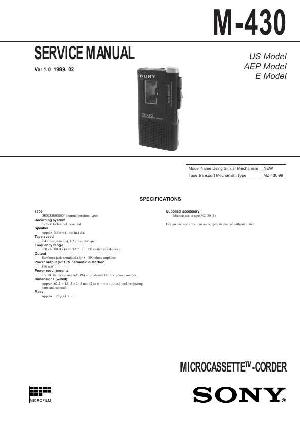 Сервисная инструкция Sony M-430 ― Manual-Shop.ru