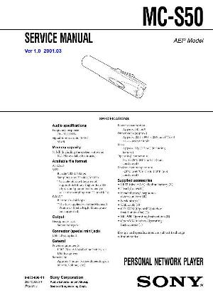 Сервисная инструкция Sony MC-S50 ― Manual-Shop.ru