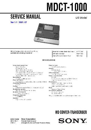 Сервисная инструкция Sony MDCT-1000 ― Manual-Shop.ru