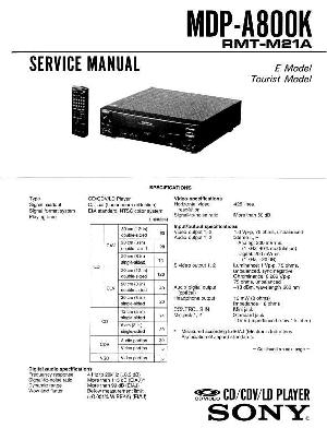 Сервисная инструкция Sony MDP-A800K ― Manual-Shop.ru