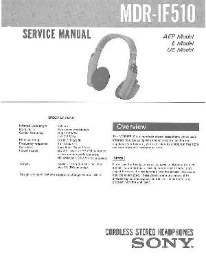 Сервисная инструкция Sony MDR-IF510 ― Manual-Shop.ru