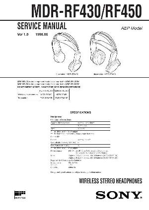 Сервисная инструкция Sony MDR-RF430, MDR-RF450 ― Manual-Shop.ru