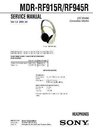 Сервисная инструкция Sony MDR-RF915R, MDR-RF945R ― Manual-Shop.ru