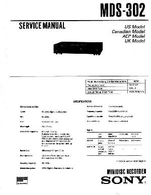 Сервисная инструкция Sony MDS-302  ― Manual-Shop.ru