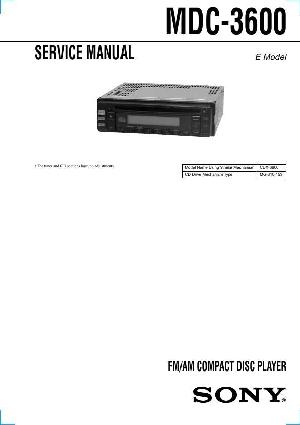 Сервисная инструкция Sony MDS-3600 ― Manual-Shop.ru