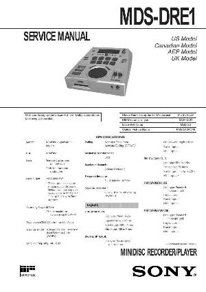 Сервисная инструкция Sony MDS-DRE1 ― Manual-Shop.ru