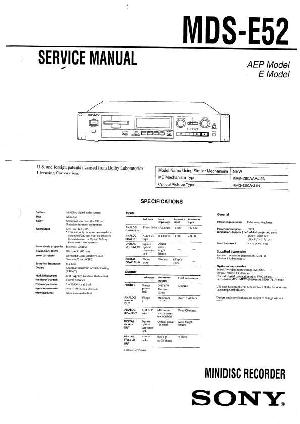 Сервисная инструкция Sony MDS-E52  ― Manual-Shop.ru