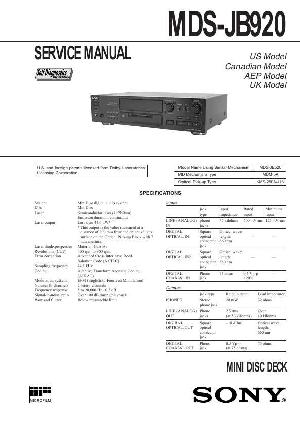 Сервисная инструкция Sony MDS-JB920 ― Manual-Shop.ru