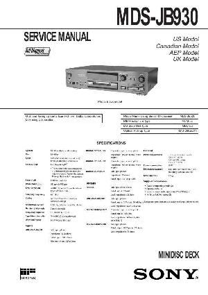Сервисная инструкция Sony MDS-JB930 ― Manual-Shop.ru