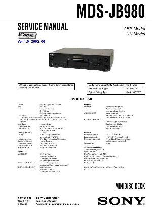 Сервисная инструкция Sony MDS-JB980 ― Manual-Shop.ru