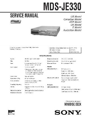 Сервисная инструкция Sony MDS-JE330 ― Manual-Shop.ru