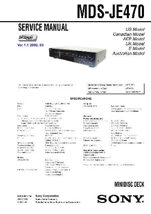Сервисная инструкция Sony MDS-JE470 ― Manual-Shop.ru