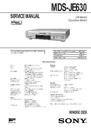 Сервисная инструкция Sony MDS-JE630 ― Manual-Shop.ru