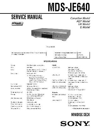 Сервисная инструкция Sony MDS-JE640 ― Manual-Shop.ru