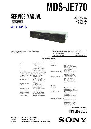 Сервисная инструкция Sony MDS-JE770 ― Manual-Shop.ru