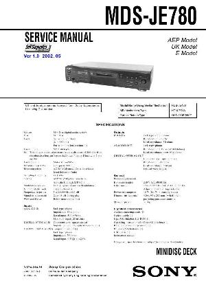 Сервисная инструкция Sony MDS-JE780 ― Manual-Shop.ru