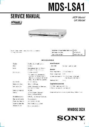 Сервисная инструкция Sony MDS-LSA1  ― Manual-Shop.ru