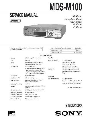 Сервисная инструкция Sony MDS-M100 ― Manual-Shop.ru
