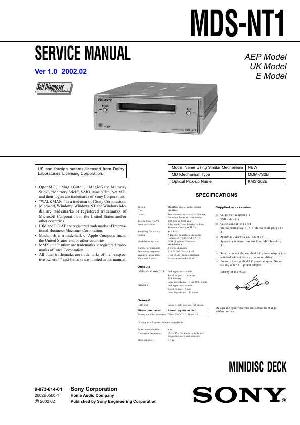 Сервисная инструкция Sony MDS-NT1 ― Manual-Shop.ru