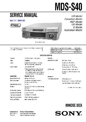 Сервисная инструкция Sony MDS-S40 ― Manual-Shop.ru