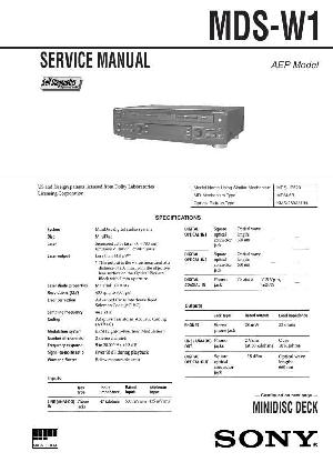 Сервисная инструкция Sony MDS-W1 ― Manual-Shop.ru