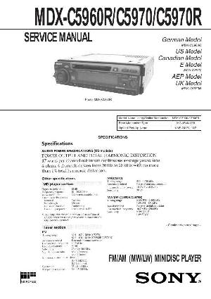 Сервисная инструкция Sony MDX-C5960R, MDX-C5970, MDX-C5970R ― Manual-Shop.ru