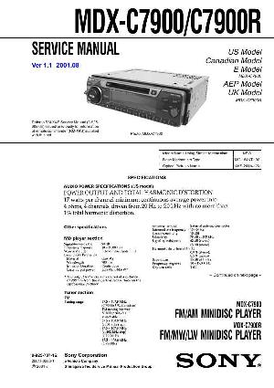 Сервисная инструкция Sony MDX-C7900, MDX-C7900R ― Manual-Shop.ru