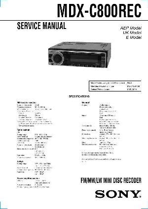 Сервисная инструкция Sony MDX-C800REC ― Manual-Shop.ru