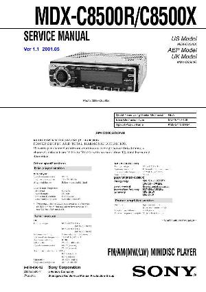 Сервисная инструкция Sony MDX-C8500R, MDX-C8500X ― Manual-Shop.ru