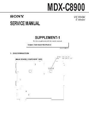 Сервисная инструкция Sony MDX-C8900 ― Manual-Shop.ru