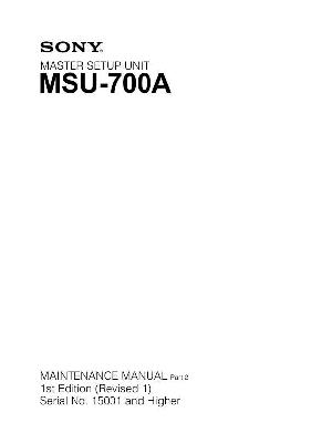 Сервисная инструкция Sony MSU-700A ― Manual-Shop.ru