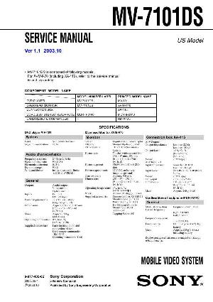 Сервисная инструкция Sony MV-7101DS ― Manual-Shop.ru