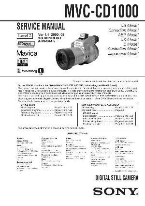 Сервисная инструкция Sony MVC-CD1000 ― Manual-Shop.ru