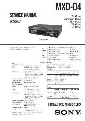 Сервисная инструкция Sony MXD-D4 ― Manual-Shop.ru