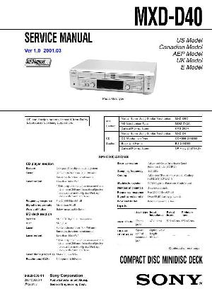 Сервисная инструкция Sony MXD-D40 ― Manual-Shop.ru