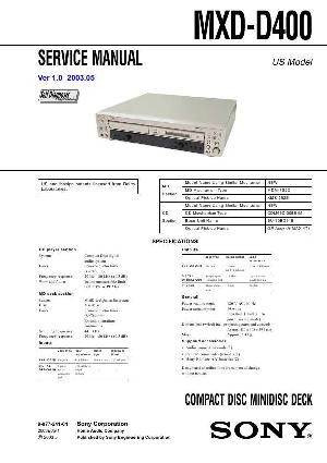 Сервисная инструкция Sony MXD-D400 ― Manual-Shop.ru