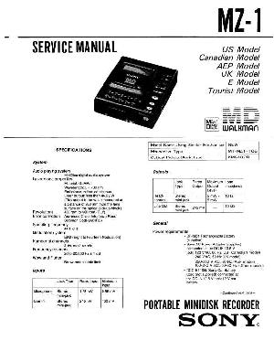 Сервисная инструкция Sony MZ-1  ― Manual-Shop.ru