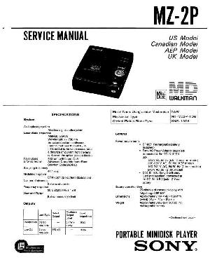 Сервисная инструкция Sony MZ-2P  ― Manual-Shop.ru