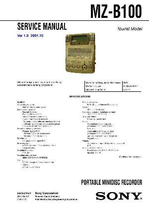 Сервисная инструкция Sony MZ-B100  ― Manual-Shop.ru