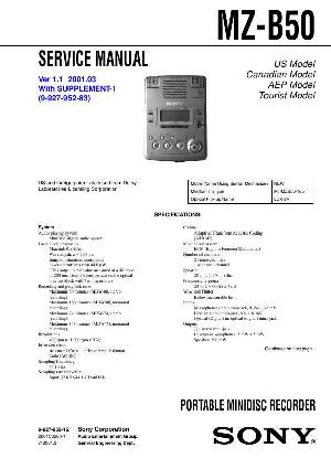 Сервисная инструкция Sony MZ-B50 ― Manual-Shop.ru