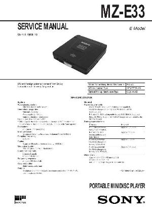 Сервисная инструкция Sony MZ-E33 ― Manual-Shop.ru